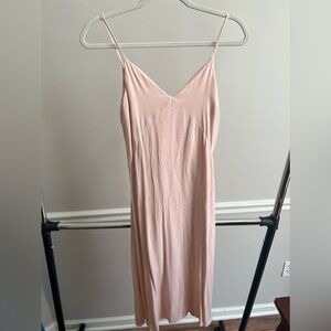 blush pink slip dress